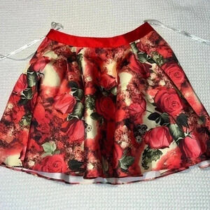 Amelia Couture Flared Floral Mini Skirt W12
